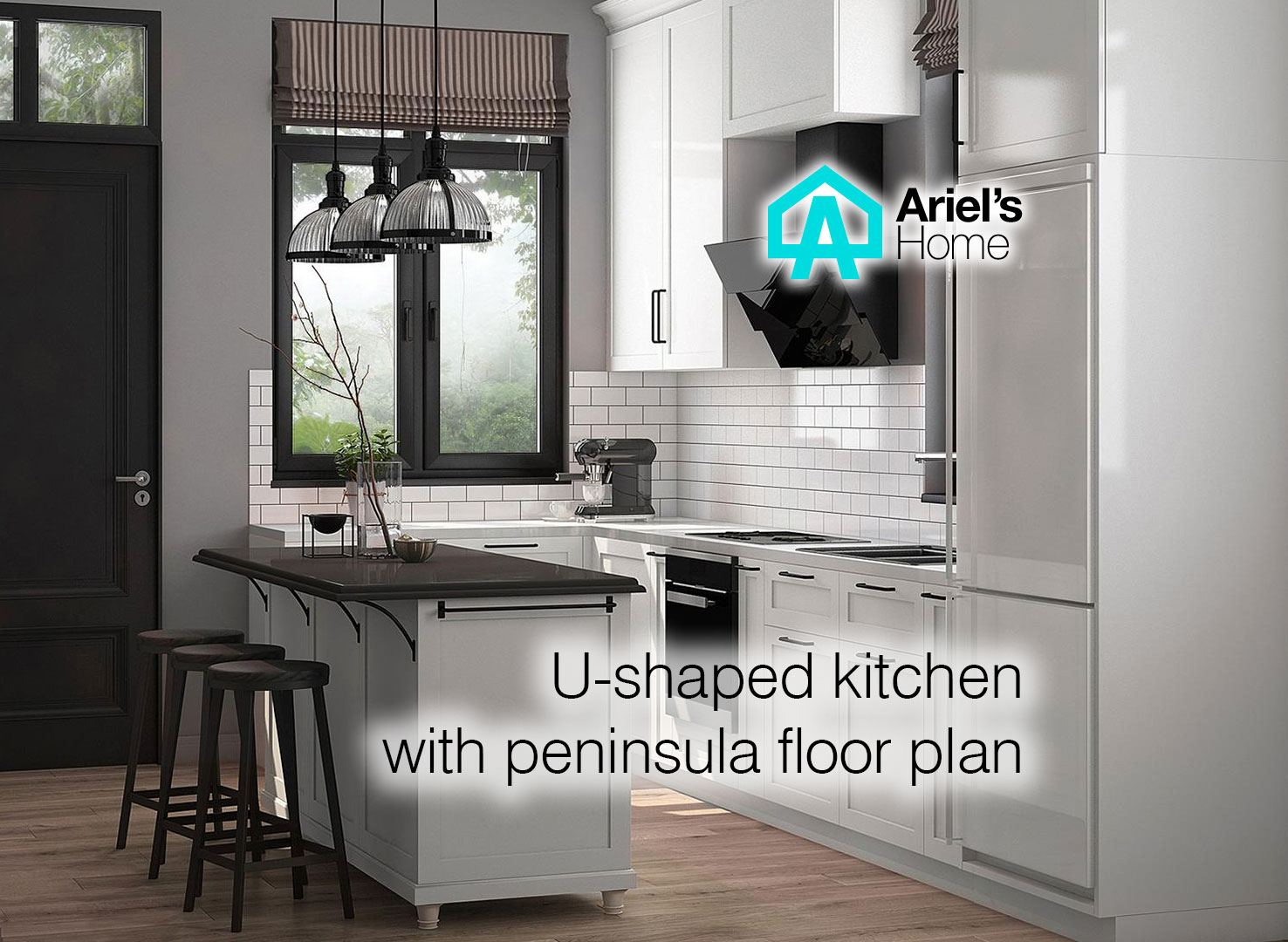 U Shaped Kitchen With Peninsula Floor Plan 