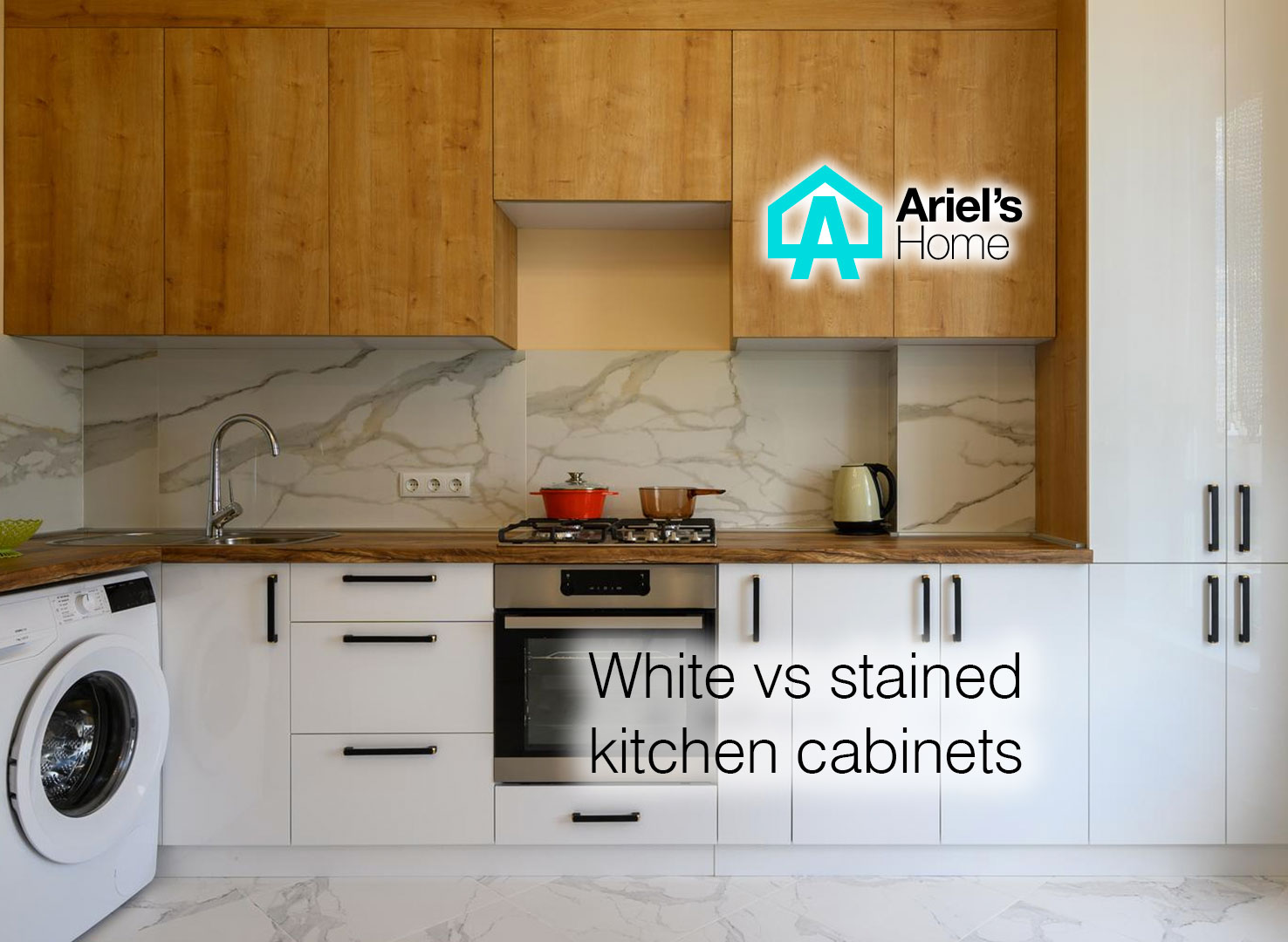 White vs stained kitchen cabinets [2022] - Ariel's Home